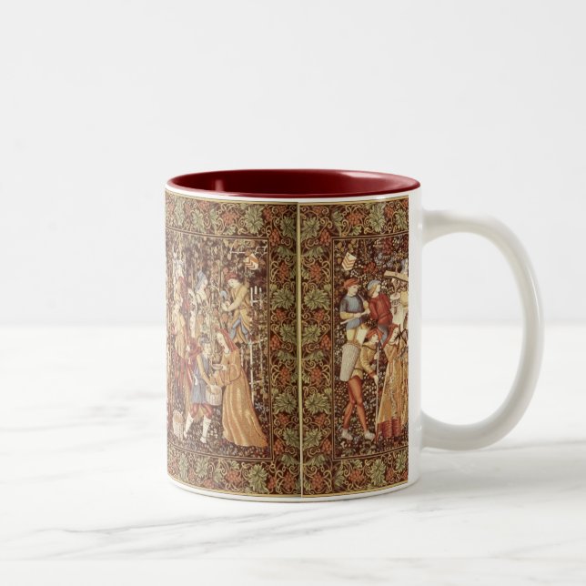 Mittelalterliche Tapisserie-Kaffee-Tasse Zweifarbige Tasse (Rechts)