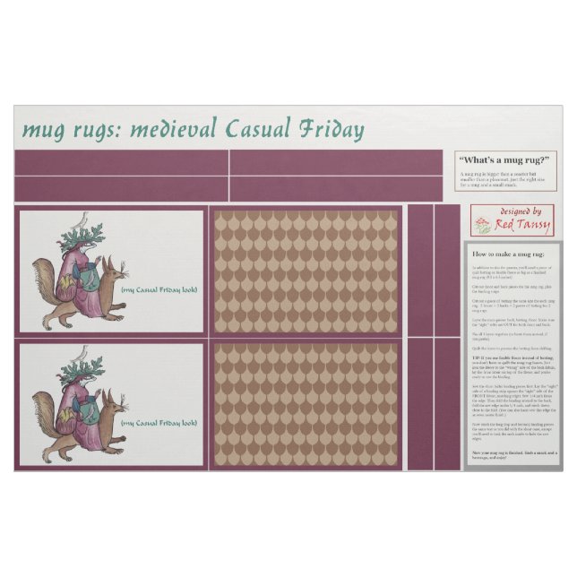 Mittelalterliche Tasse "Lässiger Freitag" Stoff (Fat Quarter (45,7 x 55,9 cm))
