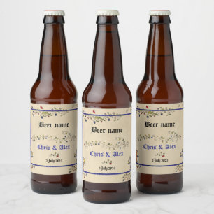 Mittelalterliche Tiere Hochzeitsmarke Bierflaschenetikett