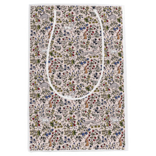 Mittelalterliche Tiere Mill fleurs rosa Geschenkta Mittlere Geschenktüte