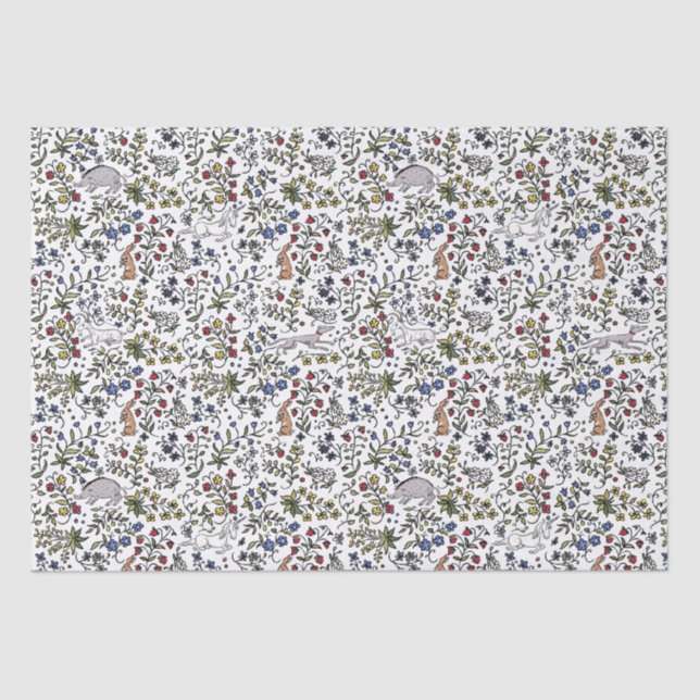 Mittelalterliche Tiere Milzfleurpapier Seidenpapier (Vorderseite)