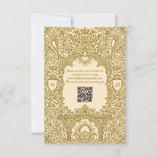 Mittelalterliche Vintage Royal Castle Monogramm Ho RSVP Karte