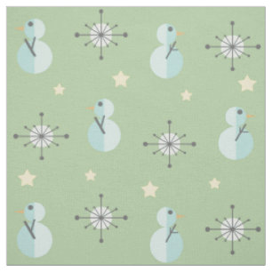 Mittelalterliche Vintage-Weihnachts-Schneemänner Stoff