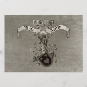 Mittelalterliche Wappen bei Hochzeiten Einladung