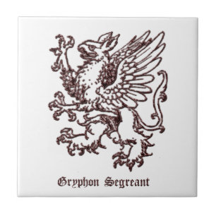 Mittelalterliche Wappenkunde Gryphon segreant Fliese