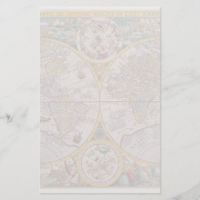 Mittelalterliche Weltkarte ab 1525 Briefpapier (Vorderseite)