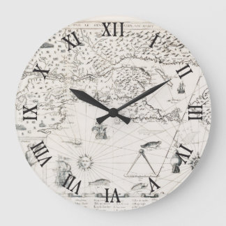 Mittelalterliche Weltkarte Quebec Große Wanduhr