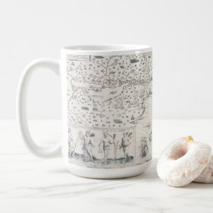 Mittelalterliche Weltkarte Quebec Nouvelle-France  Kaffeetasse