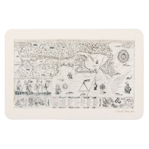 Mittelalterliche Weltkarte Quebec Nouvelle-France Magnet