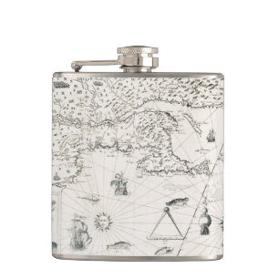 Mittelalterliche Weltkarte Quebec Nouvelle-Frankre Flachmann