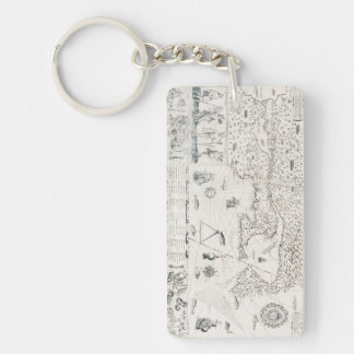 Mittelalterliche Weltkarte Quebec Nouvelle-Frankre Schlüsselanhänger