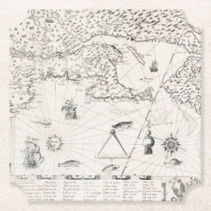 Mittelalterliche Weltkarte Quebec Nouvelle-Frankre Untersetzer