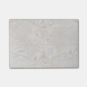 Mittelalterliche Weltkarte von 1525 Post-it Klebezettel