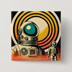 Mittelalterliche Weltraumzeitalter-Astronauten-Lan Button