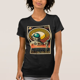 Mittelalterliche Weltraumzeitalter-Astronauten-Lan T-Shirt