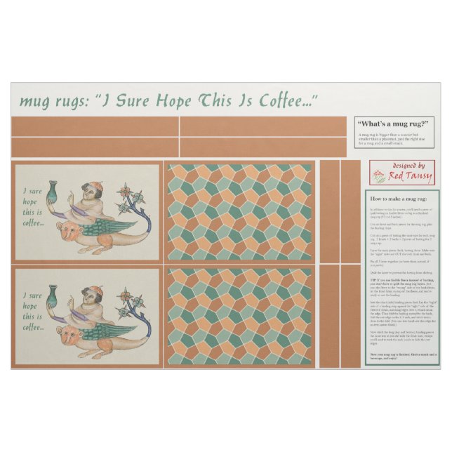 Mittelalterlicher Alchemist DIY-Mug-Rug-Stoff Stoff (Fat Quarter (45,7 x 55,9 cm))