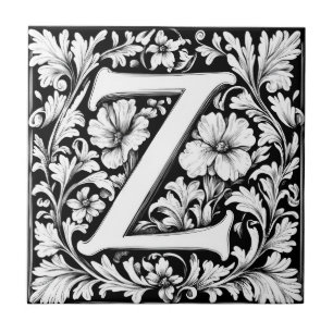 mittelalterlicher beleuchteter Buchstabe Z Fliese