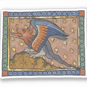Mittelalterlicher Bestiardrache c. 1270 Aufkleber
