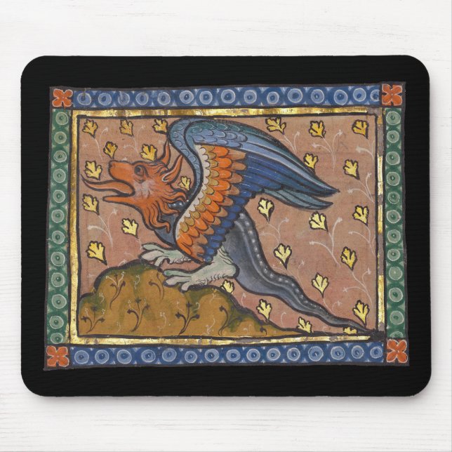 Mittelalterlicher Bestiardrache c. 1270 Mousepad (Vorne)