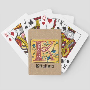 mittelalterlicher blorbeleuchteter Letter K Monogr Spielkarten