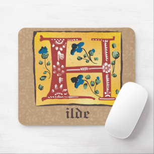 Mittelalterlicher blutlichter Letter H Monogramm Mousepad