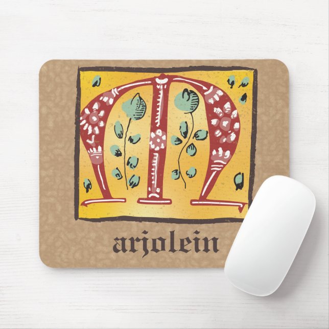 mittelalterlicher blutlichter Letter M Monogramm Mousepad (Mit Mouse)