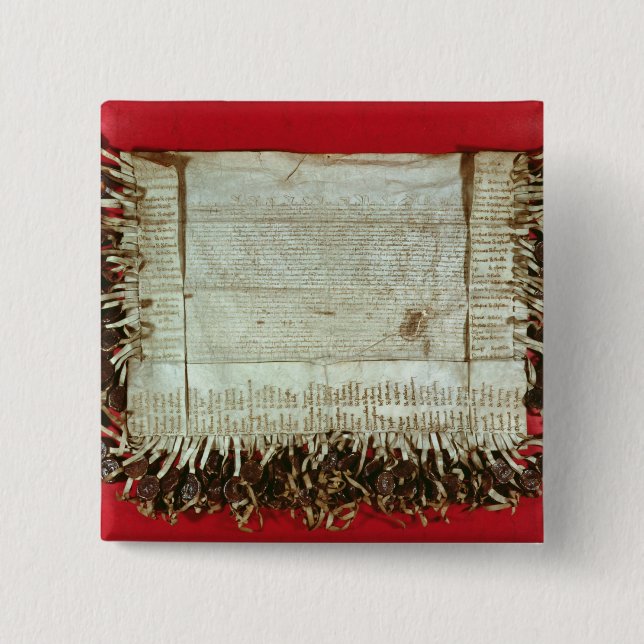 Mittelalterlicher Buchstabe des Protestes von dem Button (Vorderseite)