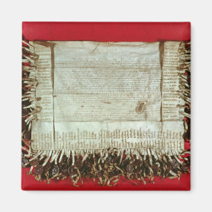 Mittelalterlicher Buchstabe des Protestes von dem Magnet