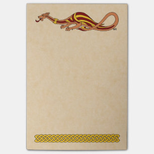 Mittelalterlicher Drache-Entwurf 2015 Post-it Klebezettel