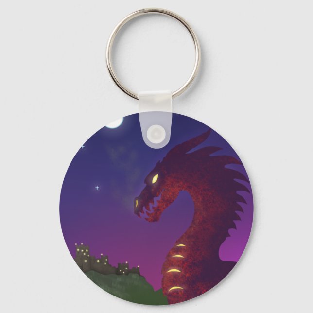 Mittelalterlicher Drache Schlüsselanhänger (Vorderseite)