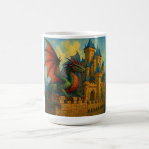 Mittelalterlicher Drachenburgbeschützer Kaffeetasse
