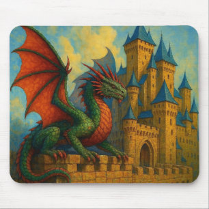 Mittelalterlicher Drachenburgbeschützer Mousepad