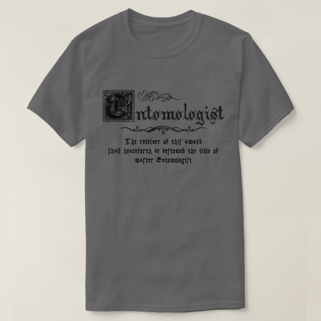 Mittelalterlicher Entomologe T-Shirt (Design vorne)