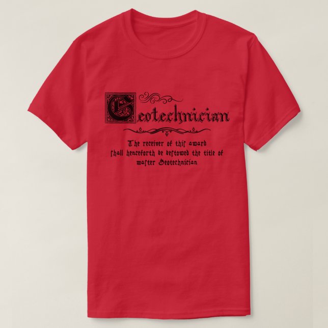 Mittelalterlicher Geotechniker T-Shirt (Design vorne)