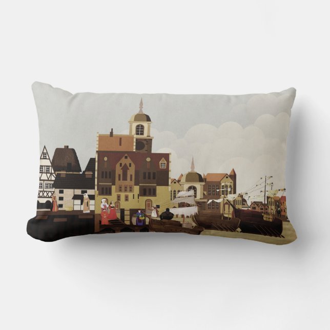 mittelalterlicher Hafen Lendenkissen (Vorderseite)