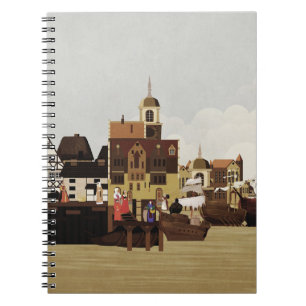 mittelalterlicher Hafen Notizblock