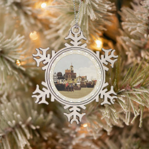 mittelalterlicher Hafen Schneeflocken Zinn-Ornament