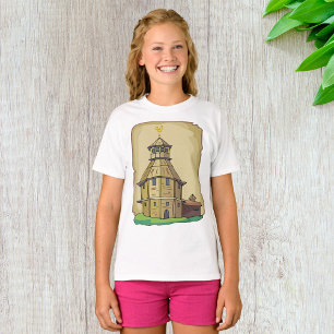 Mittelalterlicher hölzerner Wachturm und Festung T-Shirt