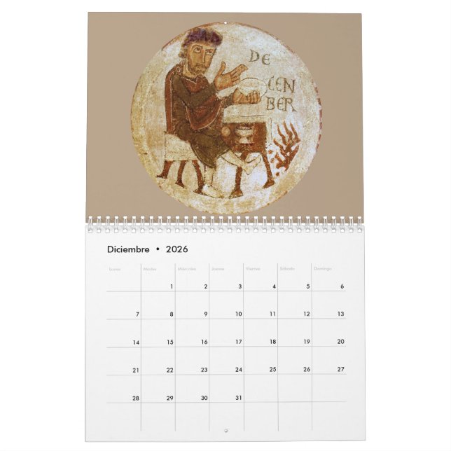Mittelalterlicher Kalender 2 Seiten Estándar (Dez 2026)