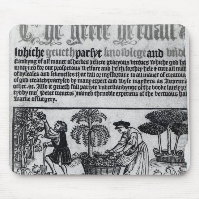 Mittelalterlicher Kräutergarten Mousepad (Vorne)