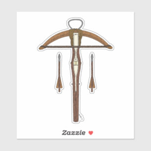 Mittelalterlicher Kreuzbogen mit Bolzen Aufkleber