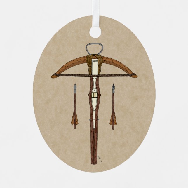 Mittelalterlicher Kreuzbogen mit Bolzen Ornament Aus Metall (Vorderseite)