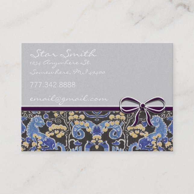 Mittelalterlicher Lion Llama Vintag Bläsergelb Visitenkarte (Vorderseite)