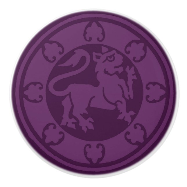 Mittelalterlicher Löwe Keramikknauf (Vorderseite)