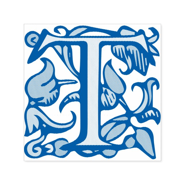 mittelalterlicher Manuskriptbrief T Permastempel (Design)