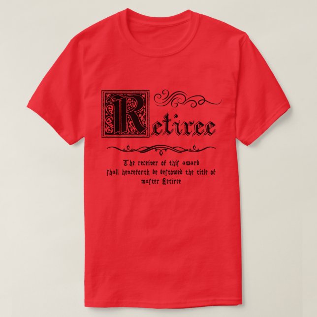 mittelalterlicher Master Retiree T-Shirt (Design vorne)