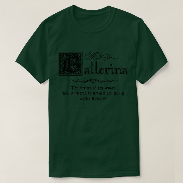 Mittelalterlicher Meister Ballerina T-Shirt (Design vorne)