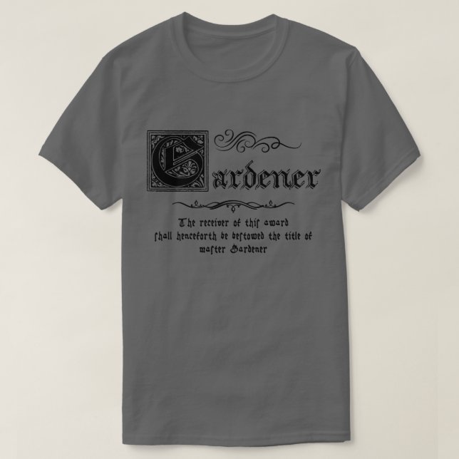Mittelalterlicher Meister Gärtner T-Shirt (Design vorne)