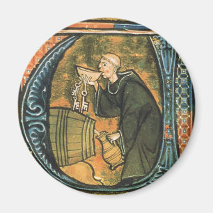Mittelalterlicher Mönch-Probieren-Wein-Magnet Magnet