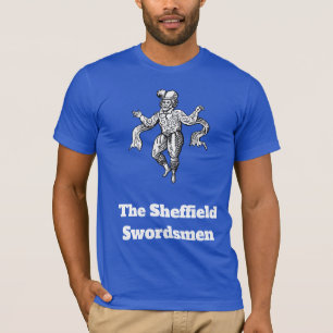 Mittelalterlicher Morris-Tänzer Schwarz-Weiß Vinta T-Shirt